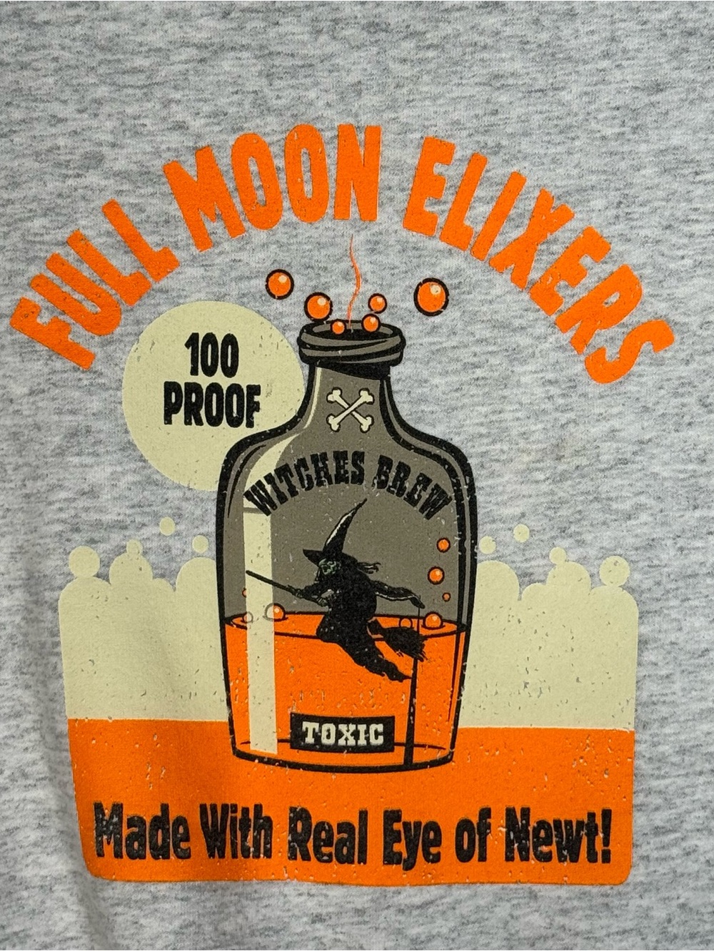 Vintage Halloween Gray Sweatshirt Moon Elixir Witch Women’s Sz XL - Picture 2 of 4